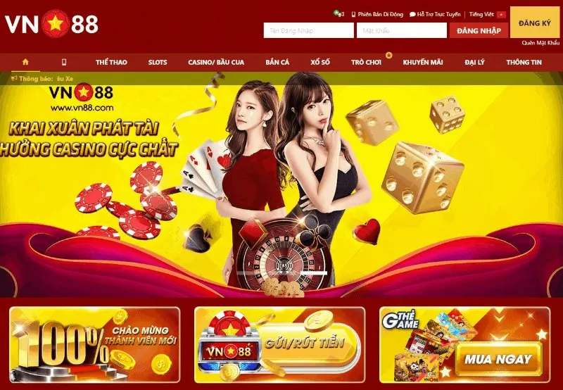 Cổng game VN88 thương hiệu cá cược nổi bật