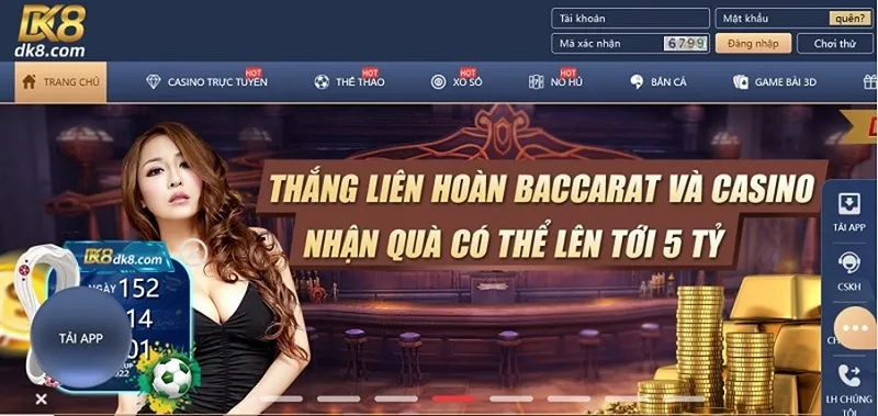 Cổng game DK8 tặng tiền trải nghiệm cho hội viên